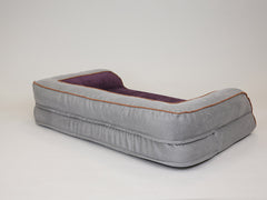 Monxton Dog Sofa Bed - Silver / Vino, Large