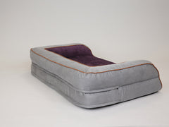 Monxton Dog Sofa Bed - Silver / Vino, Large