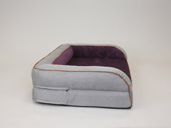 Monxton Dog Sofa Bed - Silver / Vino, Large