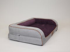 Monxton Dog Sofa Bed - Silver / Vino, Large