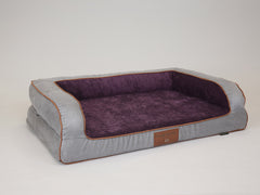 Monxton Dog Sofa Bed - Silver / Vino, Large
