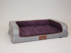 Monxton Dog Sofa Bed - Silver / Vino, Large