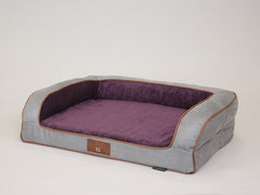 Monxton Dog Sofa Bed - Silver / Vino, Medium