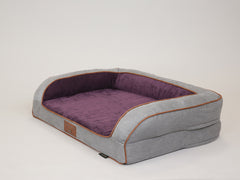 Monxton Dog Sofa Bed - Silver / Vino, Medium
