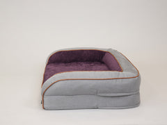 Monxton Dog Sofa Bed - Silver / Vino, Medium