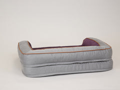 Monxton Dog Sofa Bed - Silver / Vino, Medium