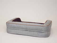 Monxton Dog Sofa Bed - Silver / Vino, Medium