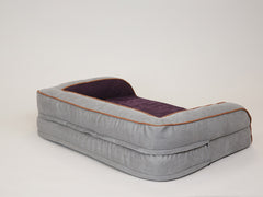 Monxton Dog Sofa Bed - Silver / Vino, Medium