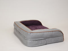Monxton Dog Sofa Bed - Silver / Vino, Medium