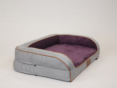 Monxton Dog Sofa Bed - Silver / Vino, Medium
