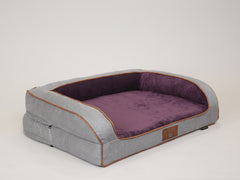 Monxton Dog Sofa Bed - Silver / Vino, Medium