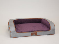 Monxton Dog Sofa Bed - Silver / Vino, Medium