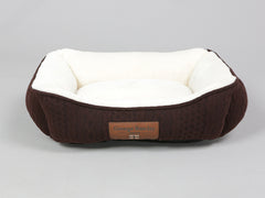 Aran Knit, Deluxe Pet Bed – Chocolate, Small