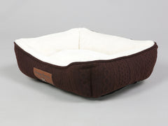 Aran Knit, Deluxe Pet Bed – Chocolate, Small