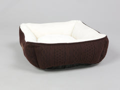 Aran Knit, Deluxe Pet Bed – Chocolate, Small