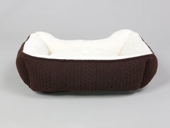 Aran Knit, Deluxe Pet Bed – Chocolate, Small