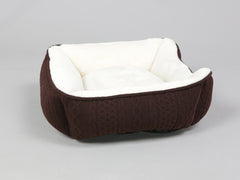 Aran Knit, Deluxe Pet Bed – Chocolate, Small