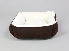 Aran Knit, Deluxe Pet Bed – Chocolate, Small