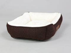 Aran Knit, Deluxe Pet Bed – Chocolate, Small