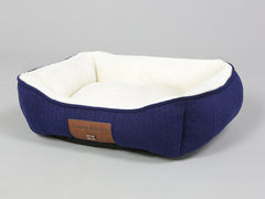 Aran Knit, Deluxe Pet Bed – Navy, Small