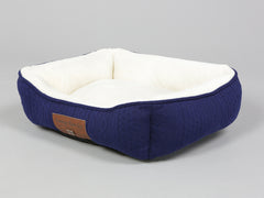 Aran Knit, Deluxe Pet Bed – Navy, Small