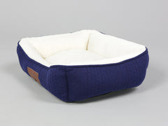 Aran Knit, Deluxe Pet Bed – Navy, Small