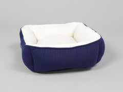 Aran Knit, Deluxe Pet Bed – Navy, Small