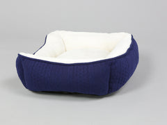 Aran Knit, Deluxe Pet Bed – Navy, Small