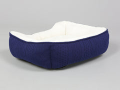 Aran Knit, Deluxe Pet Bed – Navy, Small