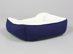 Aran Knit, Deluxe Pet Bed – Navy, Small