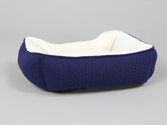 Aran Knit, Deluxe Pet Bed – Navy, Small