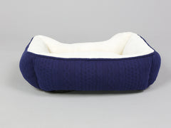Aran Knit, Deluxe Pet Bed – Navy, Small