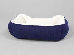 Aran Knit, Deluxe Pet Bed – Navy, Small