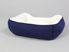 Aran Knit, Deluxe Pet Bed – Navy, Small