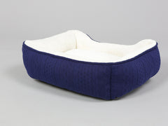 Aran Knit, Deluxe Pet Bed – Navy, Small