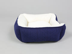 Aran Knit, Deluxe Pet Bed – Navy, Small