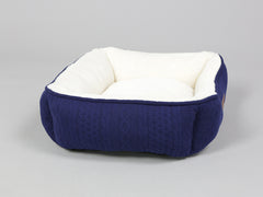 Aran Knit, Deluxe Pet Bed – Navy, Small