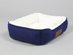 Aran Knit, Deluxe Pet Bed – Navy, Small
