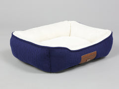 Aran Knit, Deluxe Pet Bed – Navy, Small