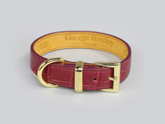Holmsley Leather Collar – Oxblood Red, Small, 28 - 32cm (11 – 12.5in.)