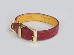 Holmsley Leather Collar – Oxblood Red, Small, 28 - 32cm (11 – 12.5in.)