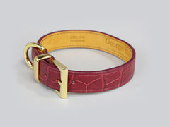 Holmsley Leather Collar – Oxblood Red, Small, 28 - 32cm (11 – 12.5in.)