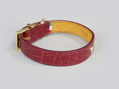 Holmsley Leather Collar – Oxblood Red, Small, 28 - 32cm (11 – 12.5in.)
