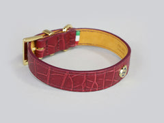 Holmsley Leather Collar – Oxblood Red, Small, 28 - 32cm (11 – 12.5in.)