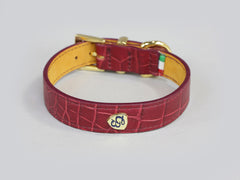 Holmsley Leather Collar – Oxblood Red, Small, 28 - 32cm (11 – 12.5in.)