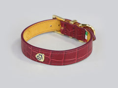 Holmsley Leather Collar – Oxblood Red, Small, 28 - 32cm (11 – 12.5in.)