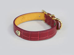 Holmsley Leather Collar – Oxblood Red, Small, 28 - 32cm (11 – 12.5in.)