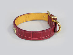 Holmsley Leather Collar – Oxblood Red, Small, 28 - 32cm (11 – 12.5in.)