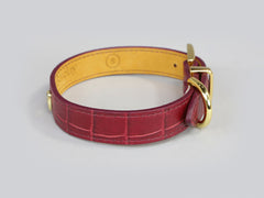 Holmsley Leather Collar – Oxblood Red, Small, 28 - 32cm (11 – 12.5in.)