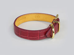 Holmsley Leather Collar – Oxblood Red, Small, 28 - 32cm (11 – 12.5in.)